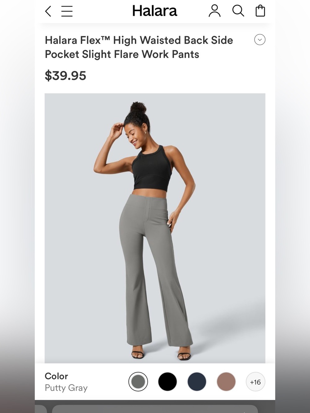HALARA Wide-Leg High-Rise Work Pants